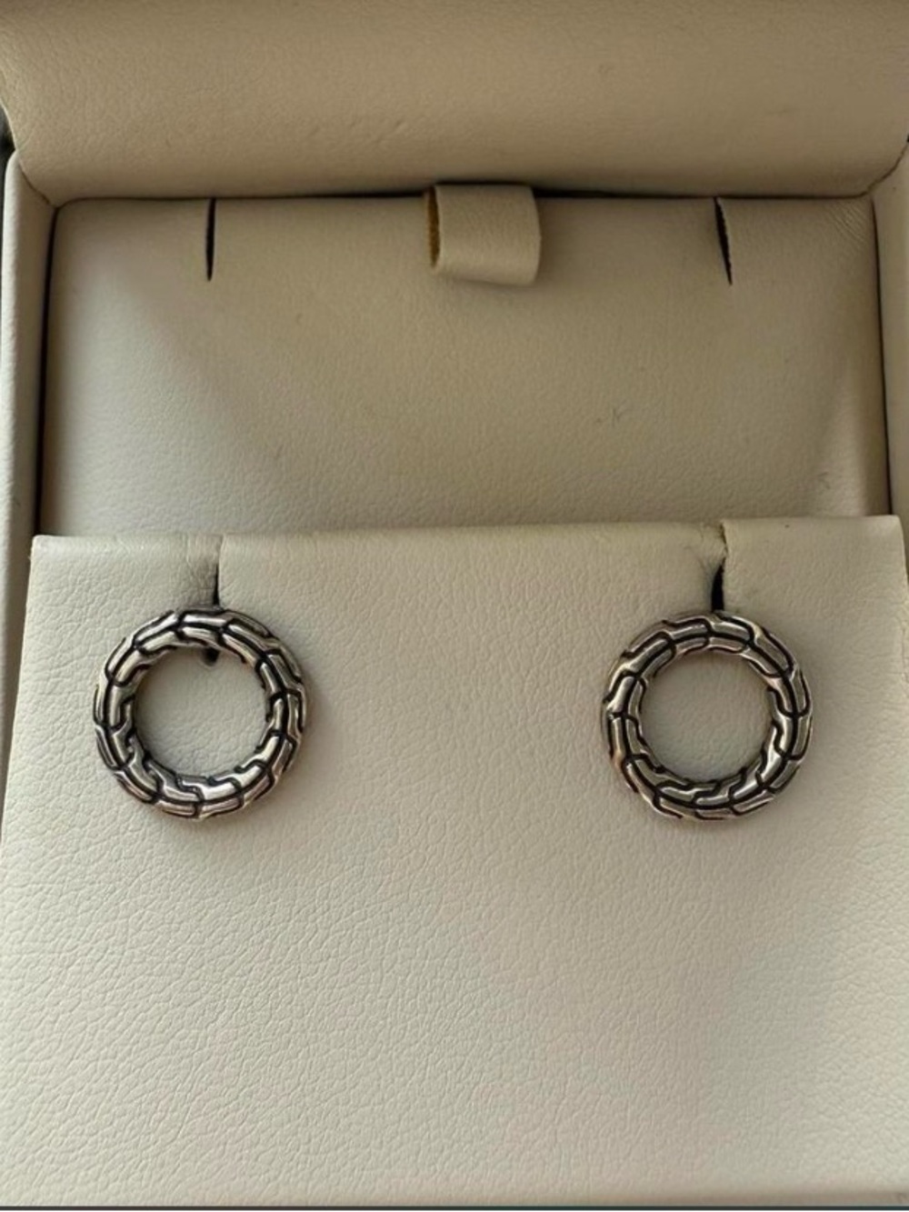 John Hardy Carved Chain Stud Earrings, Sterling Silver